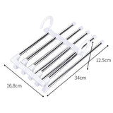 5 in 1 Hanger, Clothes Hanging Stainless Steel, Folding, Closet Organizer Pack of 2